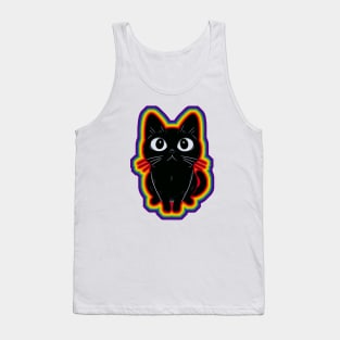 LGBTQ+ rainbow Black cat Tank Top